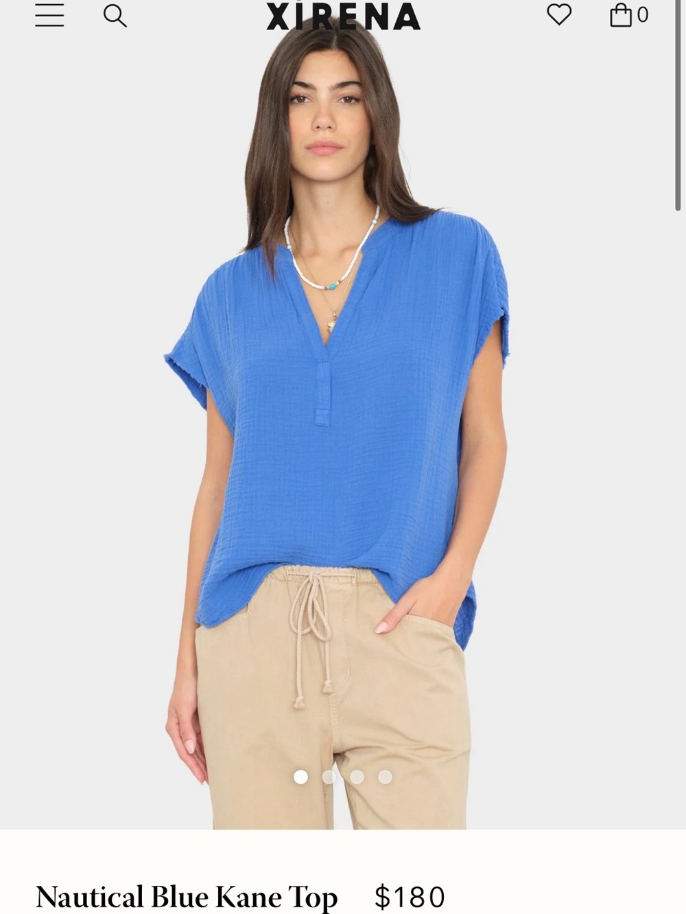 XiRENA Nautical Blue V-Neck Kane Top